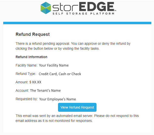 Refunds StorEDGE